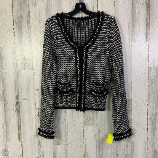 Cardigan By White House Black Market In Black & White, Size: L
