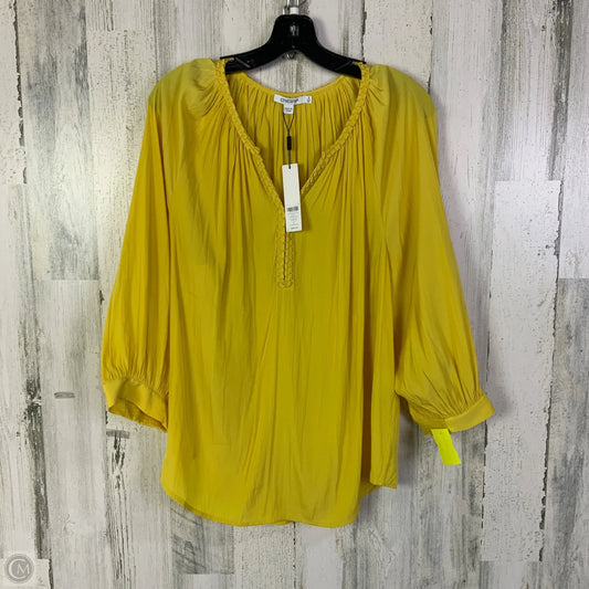 Top Long Sleeve By Chicos In Yellow, Size: L