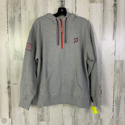 Athletic Sweatshirt Hoodie By Peloton In Grey, Size: M