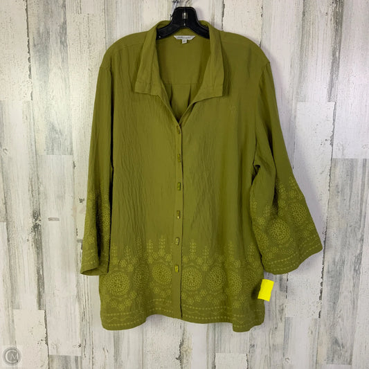 Top 3/4 Sleeve By John Mark In Green, Size: 2x