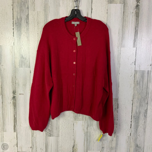 Sweater Cardigan By J. Crew In Red, Size: L