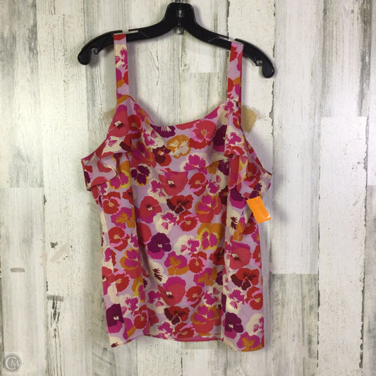 Blouse Sleeveless By Cabi In Pink & Purple, Size: Xl