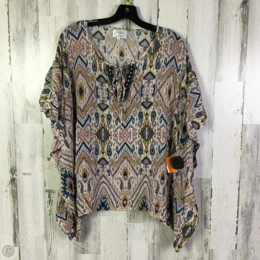 Blouse Short Sleeve By Johnny Was In Blue & Pink, Size: M