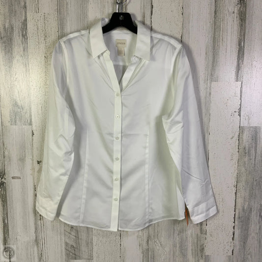 Top Long Sleeve By Chicos In White, Size: M