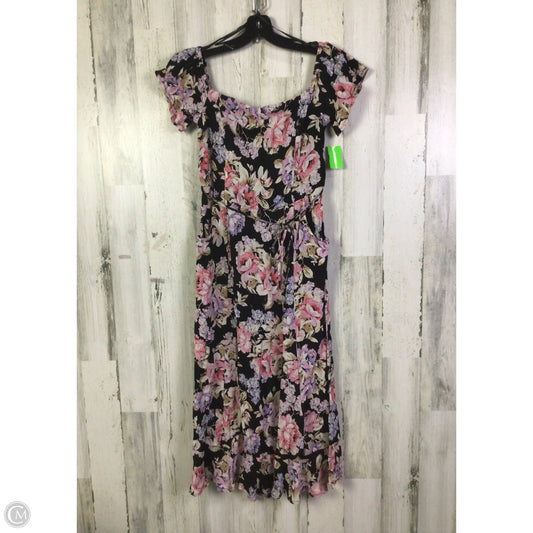 Dress Casual Midi By Band Of Gypsies In Black & Pink, Size: M