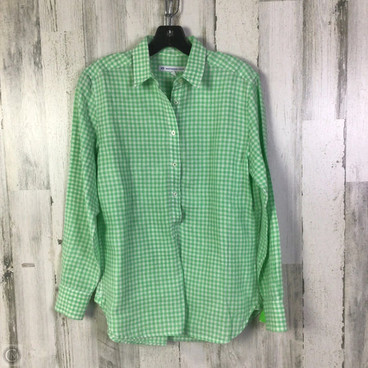 Top Long Sleeve By Southern Tide In Green & White, Size: Xs