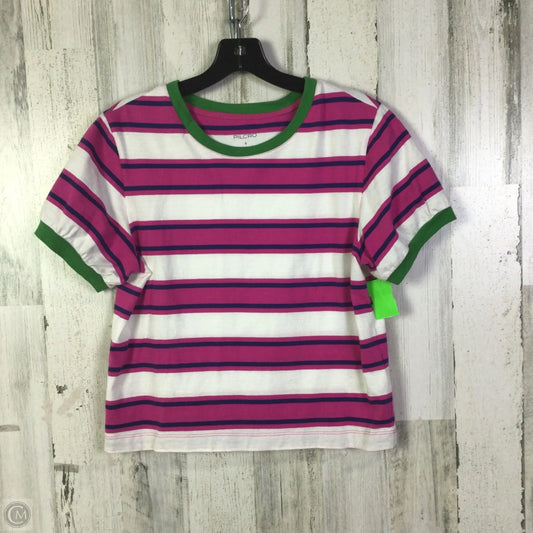 Top Short Sleeve Basic By Pilcro In Pink & White, Size: S
