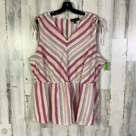 Top Sleeveless By Lane Bryant In Pink & White, Size: 2x