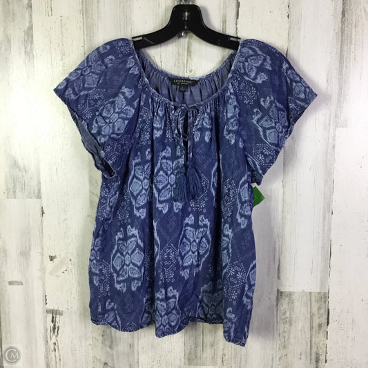 Top Short Sleeve By Liverpool In Blue, Size: S
