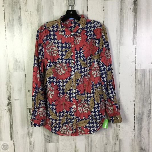 Top Long Sleeve By J Mclaughlin In Blue & Pink, Size: Xl
