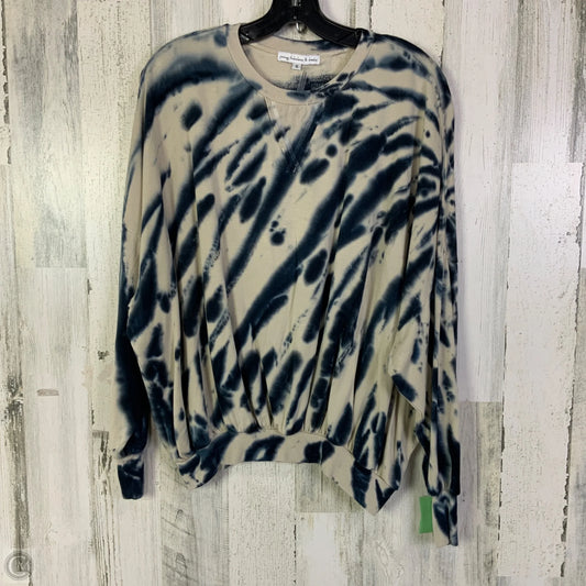 Sweatshirt Crewneck By Young Fabulous & Broke In Blue & Cream, Size: S