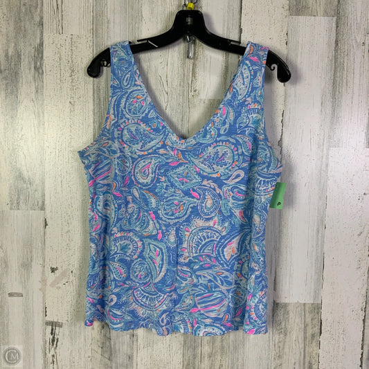 Top Sleeveless Designer By Lilly Pulitzer In Blue & White, Size: L