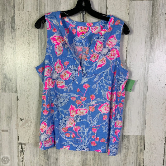 Top Sleeveless Designer By Lilly Pulitzer In Blue & Pink, Size: L