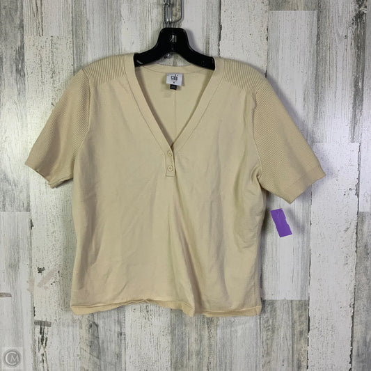 Top Short Sleeve By Cabi In Beige, Size: M