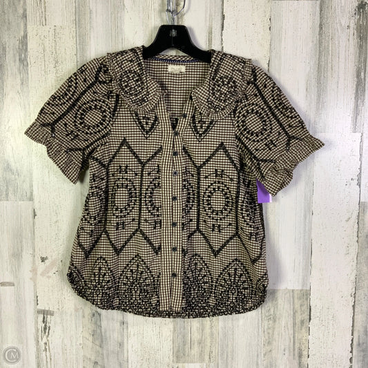 Top Short Sleeve By Pilcro In Black & Brown, Size: S