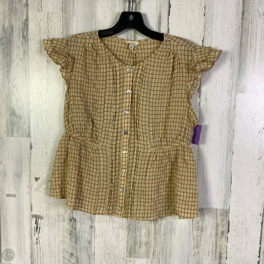 Top Short Sleeve By Pilcro In Tan, Size: S
