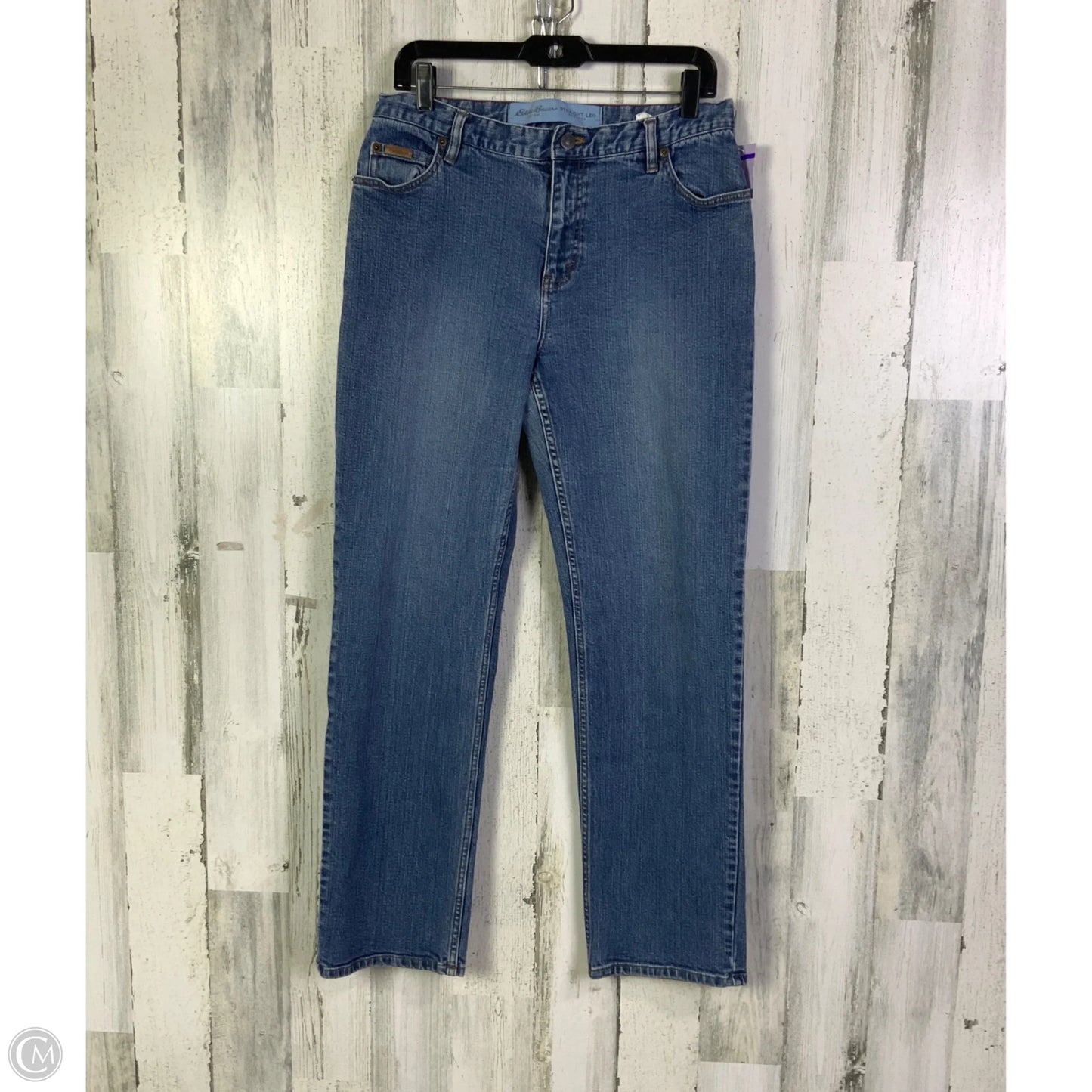 Jeans Straight By Eddie Bauer In Blue Denim, Size: 12