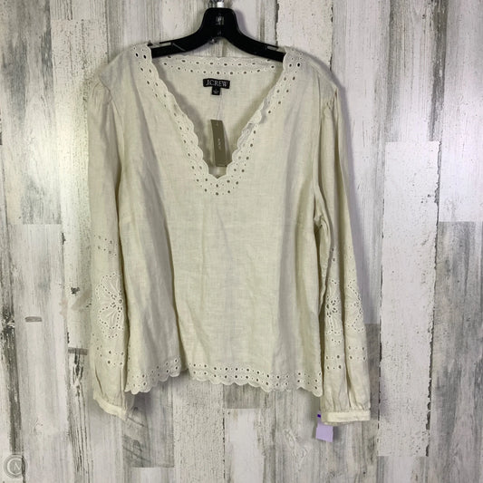 Top Long Sleeve By J. Crew In Cream, Size: L