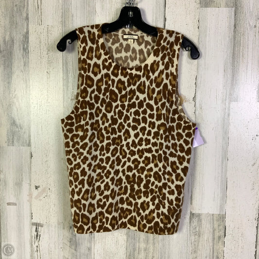 Vest Sweater By J. Crew In Animal Print, Size: L