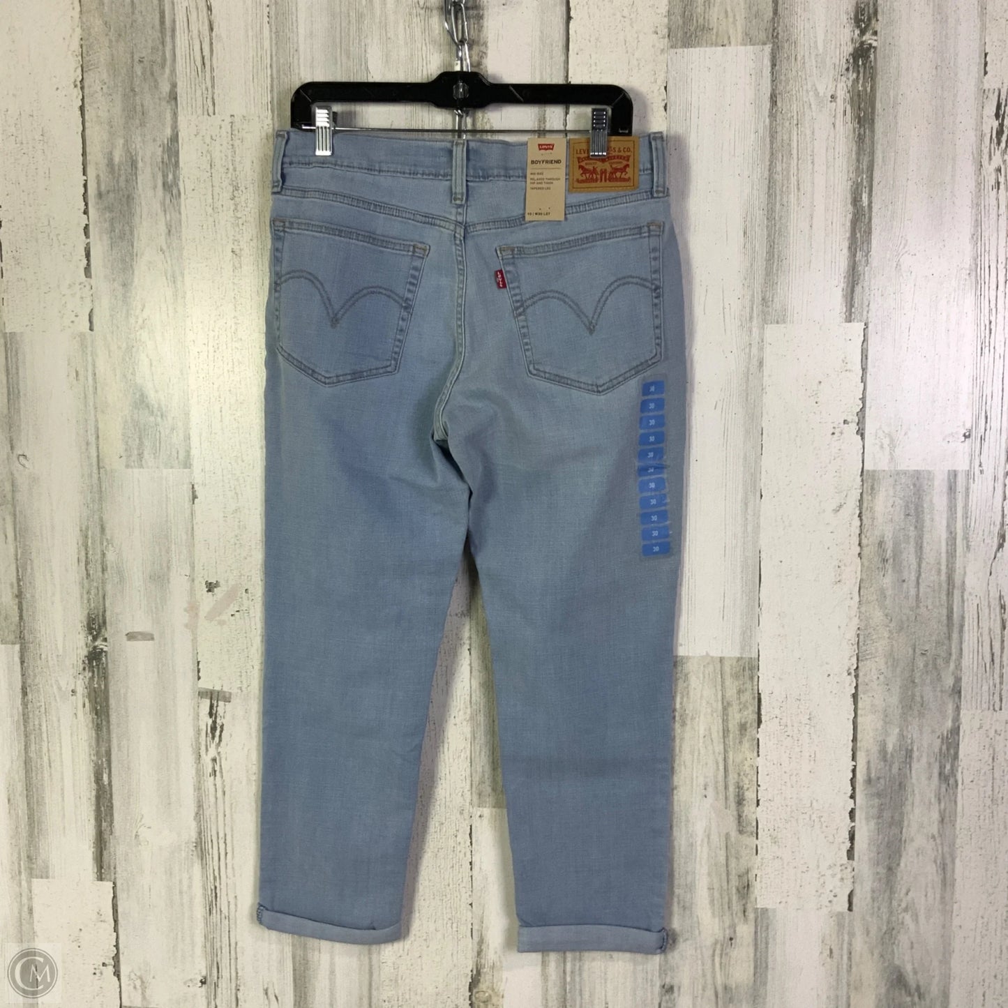Jeans Boyfriend By Levis In Blue Denim, Size: 10