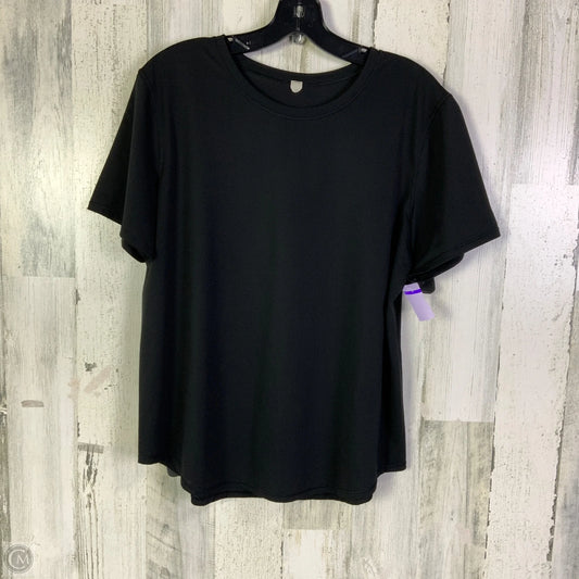Athletic Top Short Sleeve By Lululemon In Black, Size: 12