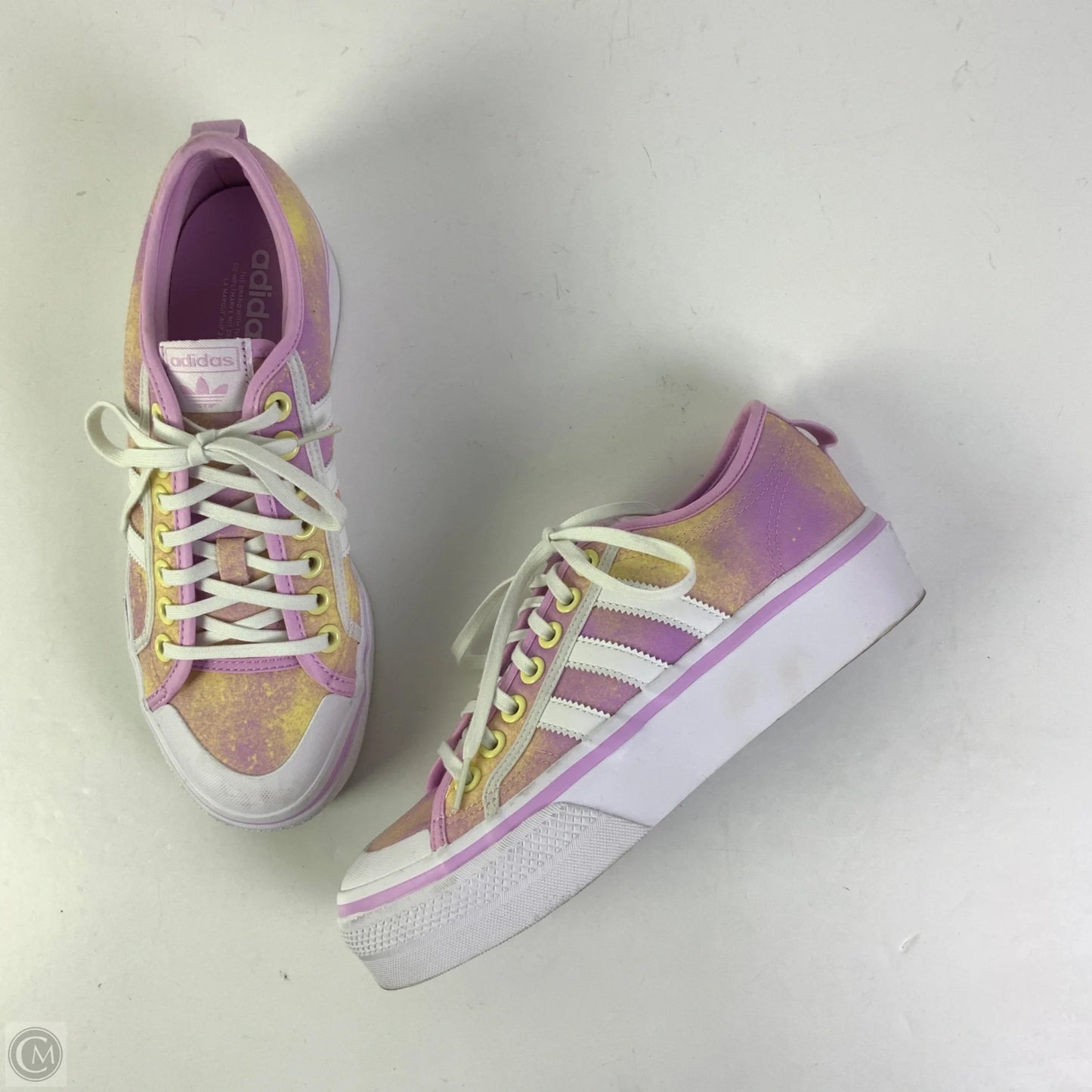 Shoes Sneakers Platform By Adidas In Pink & White, Size: 9