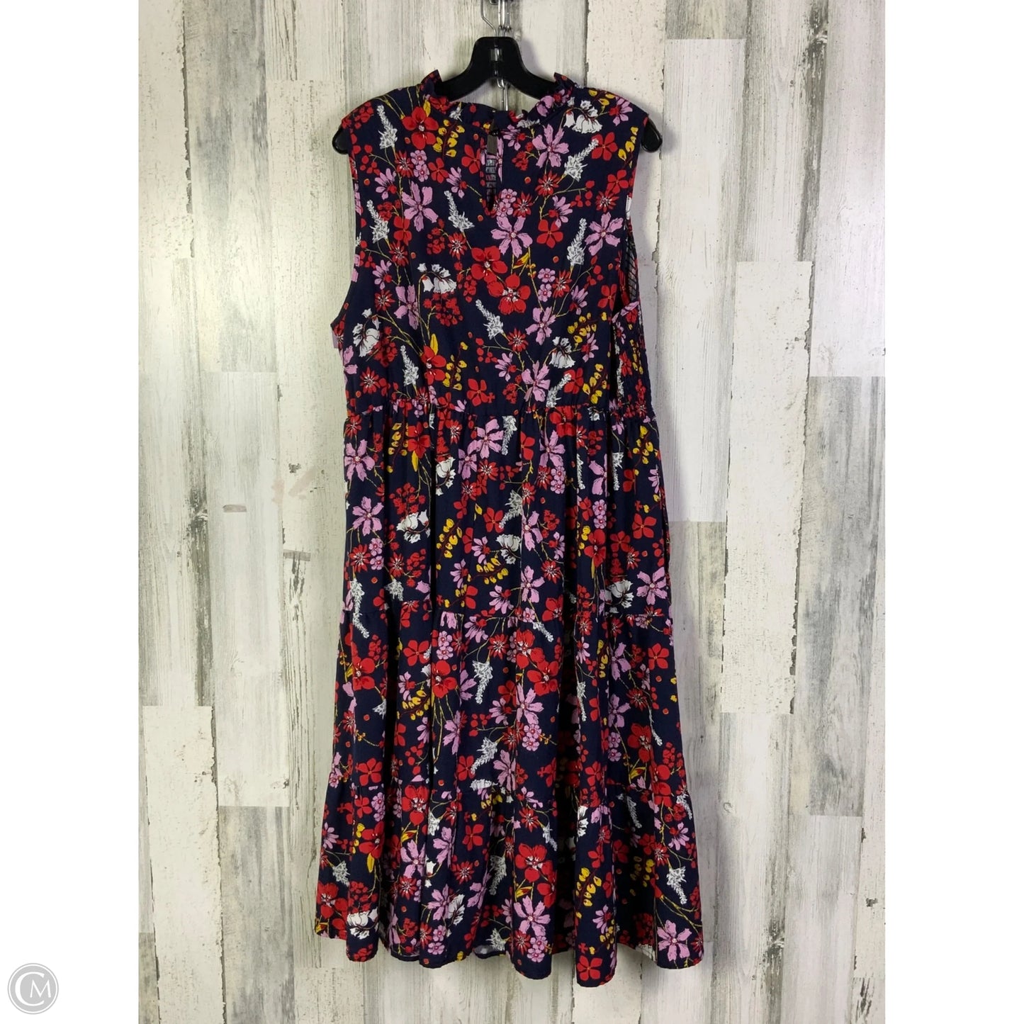 Dress Casual Midi By Bloomchic In Blue & Red, Size: 1x