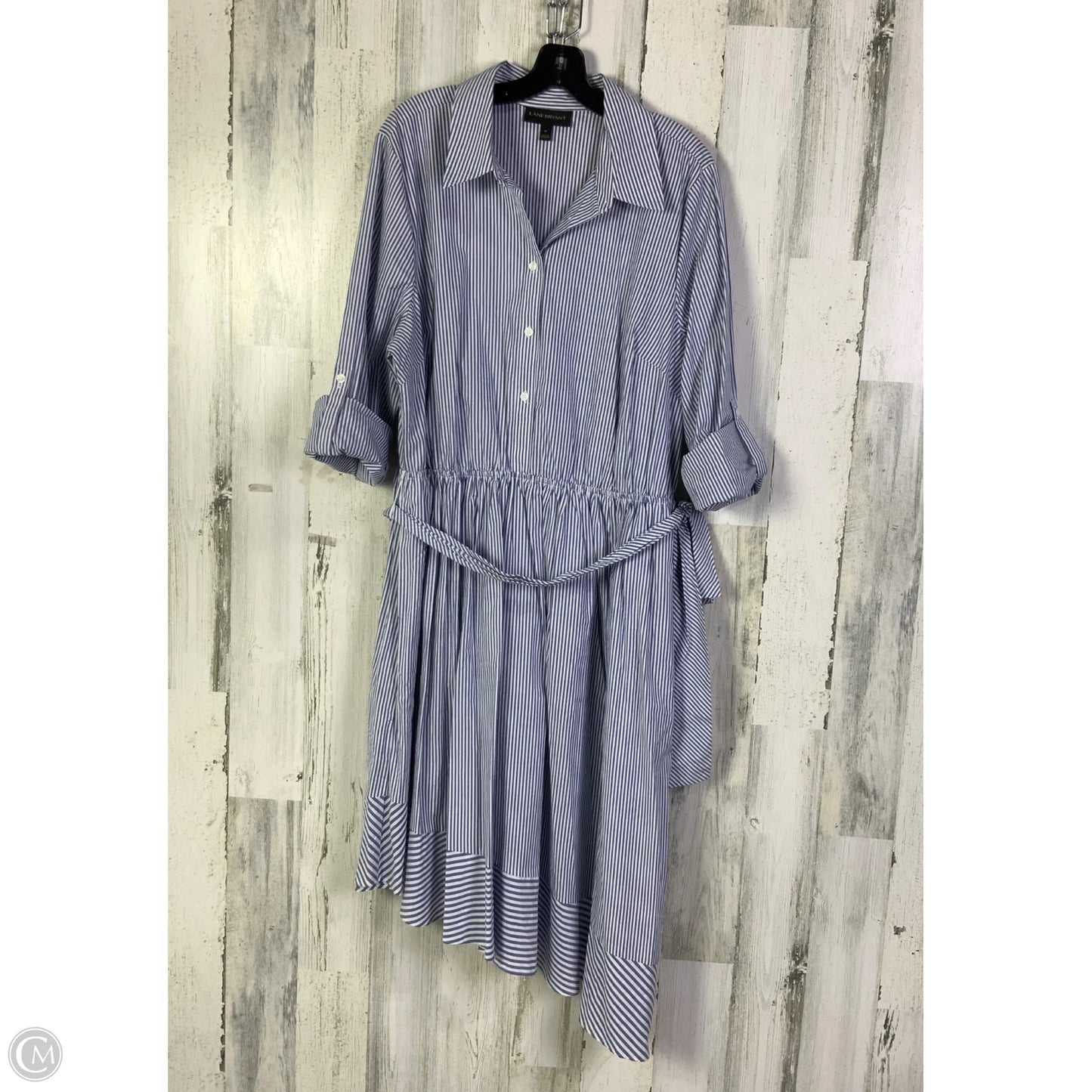 Dress Casual Midi By Lane Bryant In Purple & White, Size: Xl