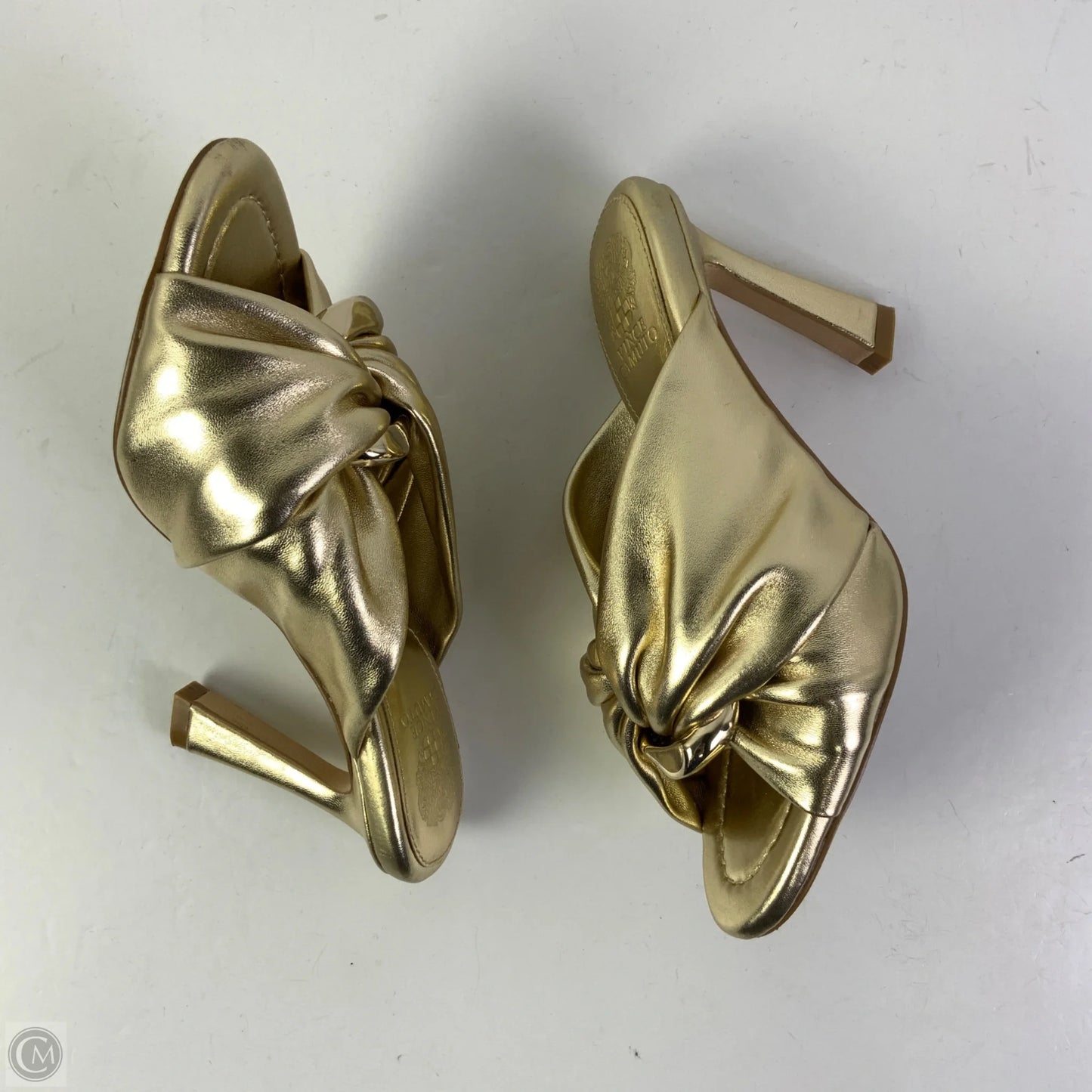 Sandals Heels Stiletto By Vince Camuto In Gold, Size: 6.5