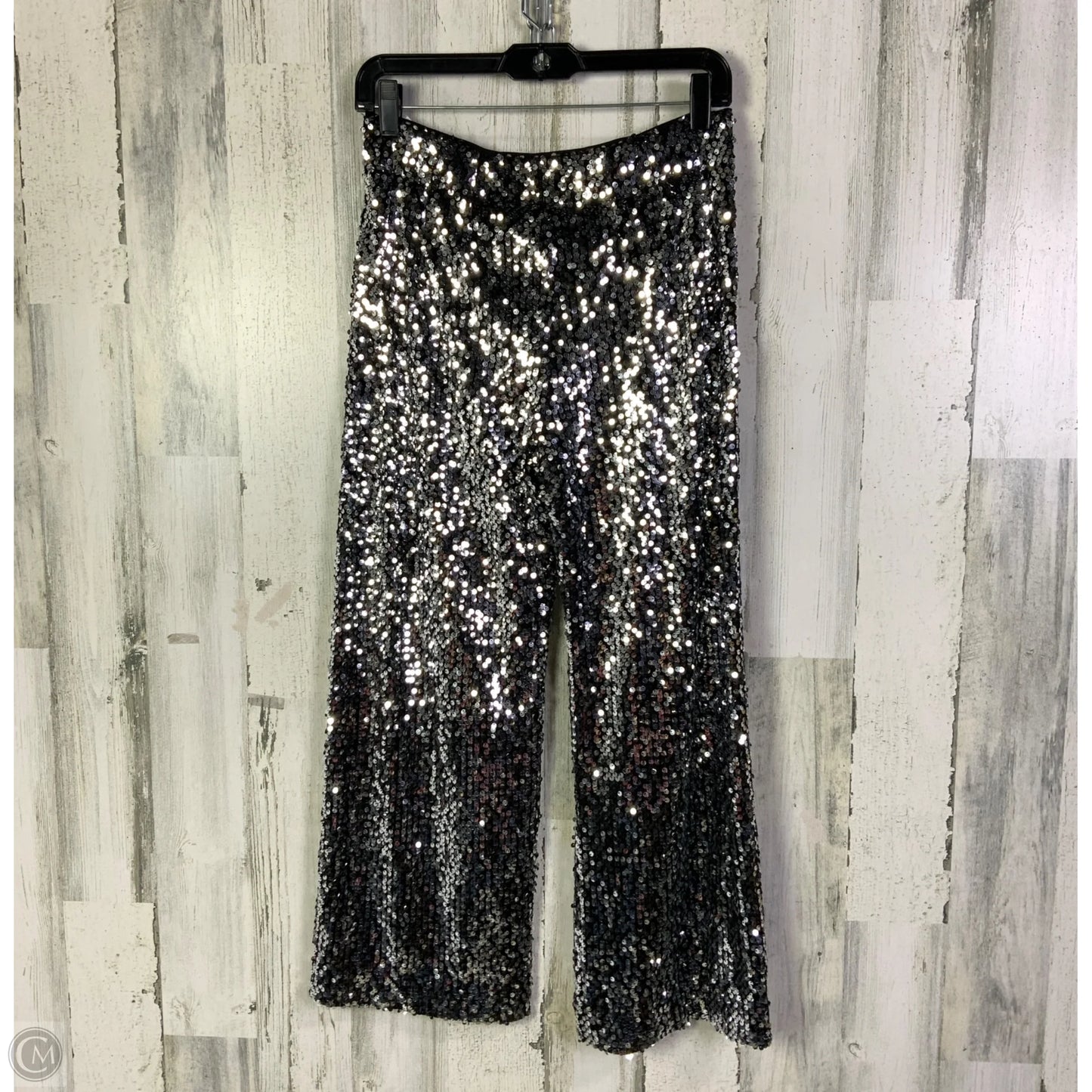 Pants Cropped By Maeve In Black & Silver, Size: 2