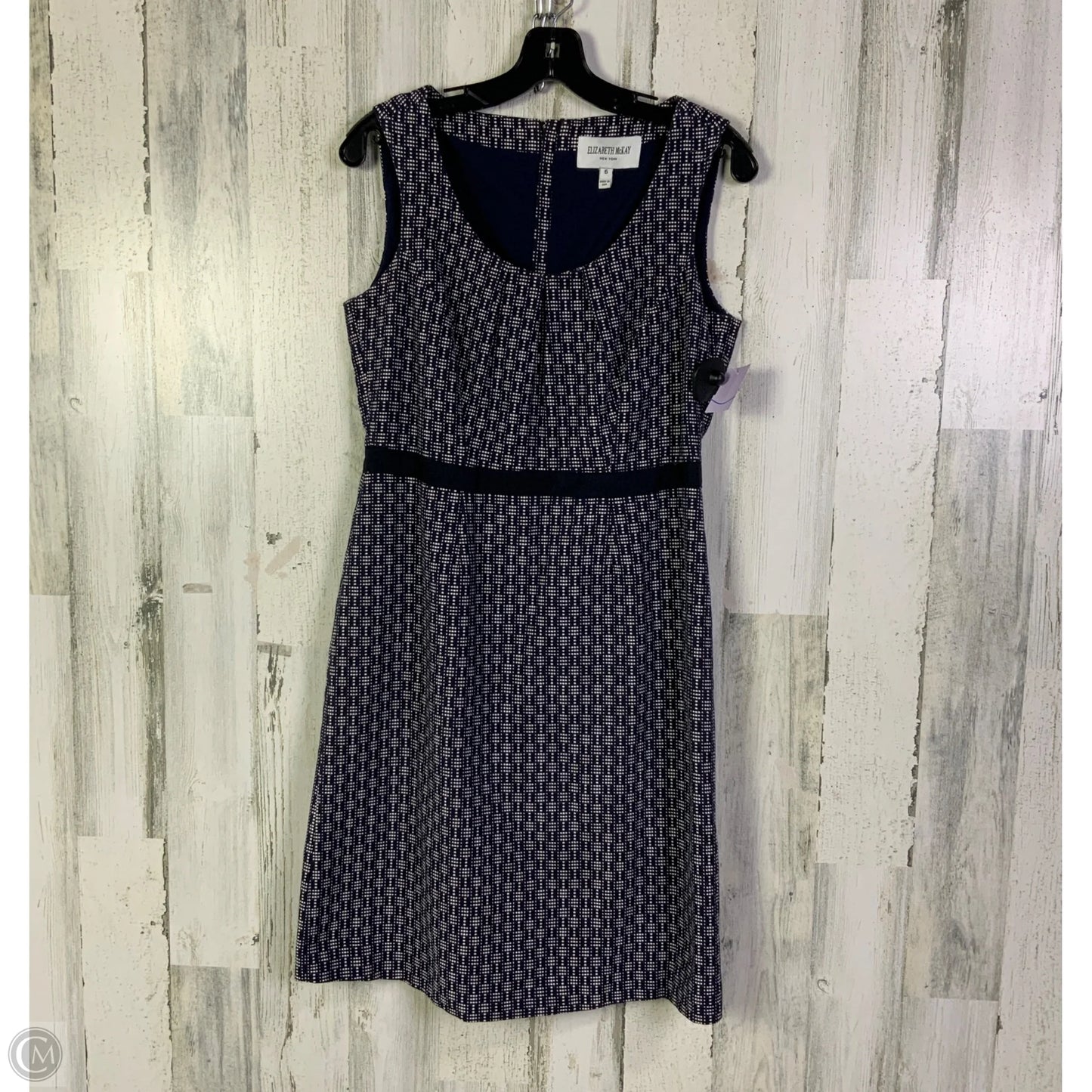 Dress Work By Elizabeth Mckay In Blue & White, Size: 6