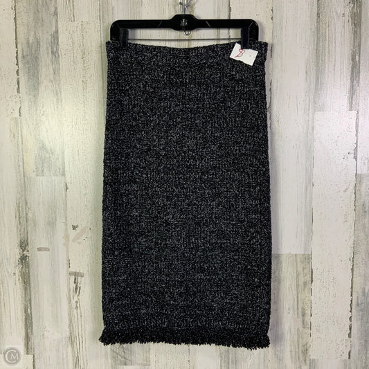 Skirt Midi By Ann Taylor In Black & Silver, Size: 8