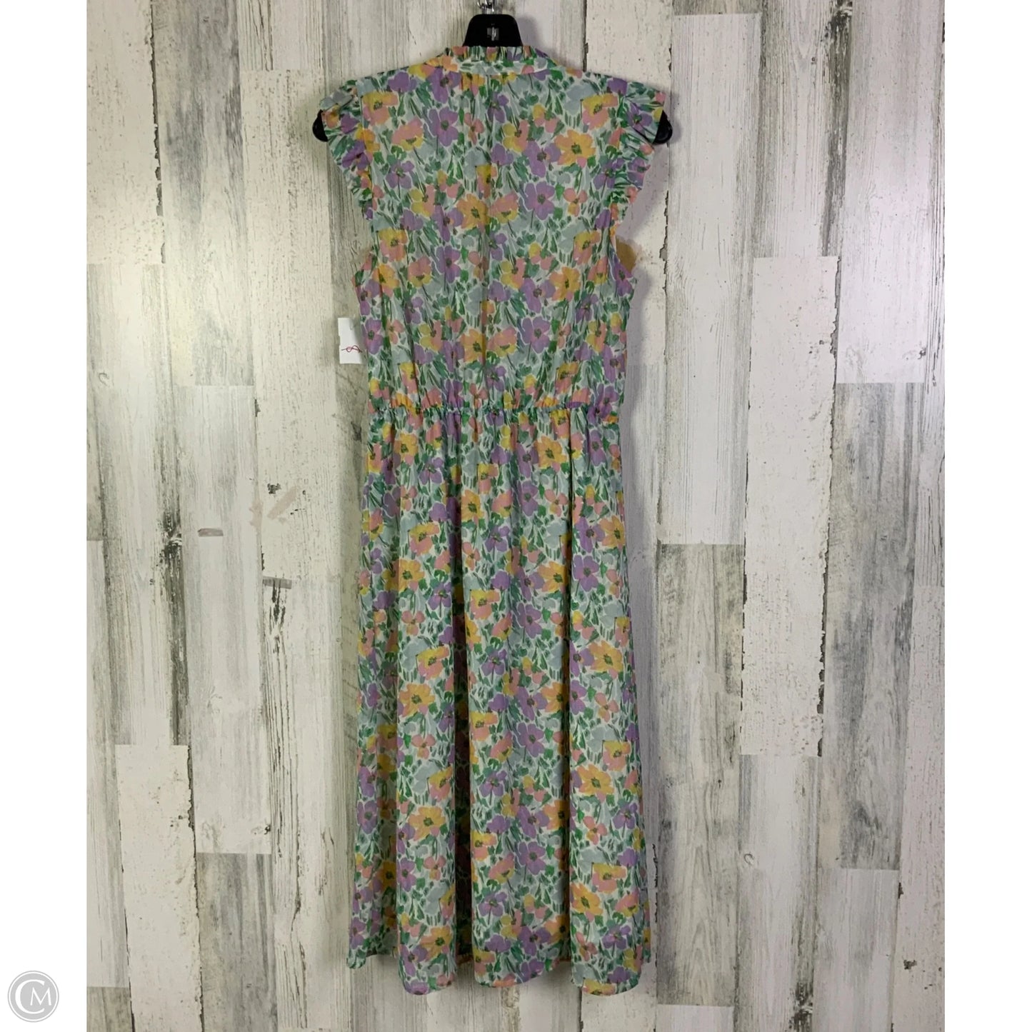 Dress Casual Midi By Banana Republic In Green & Purple, Size: S