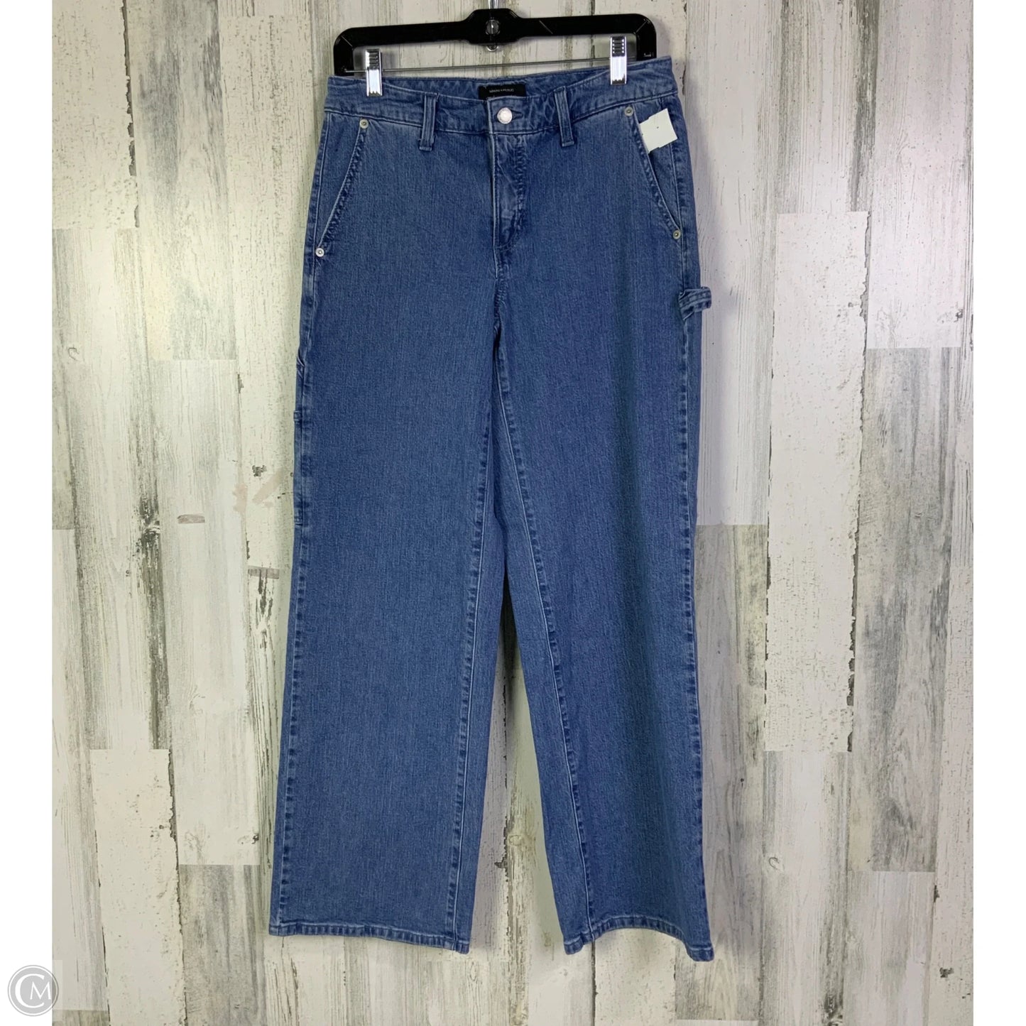 Jeans Wide Leg By Banana Republic In Blue Denim, Size: 4