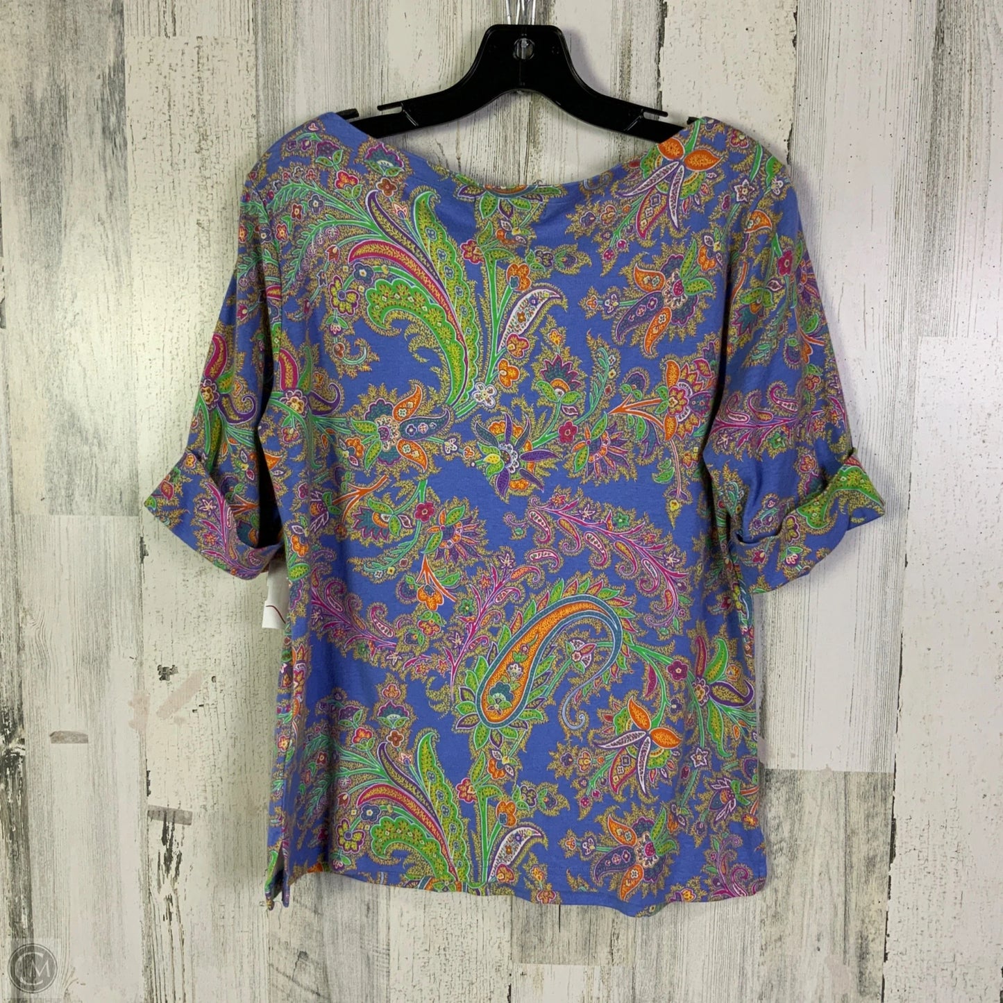 Top Short Sleeve Basic By Lauren By Ralph Lauren In Blue & Orange, Size: Xl
