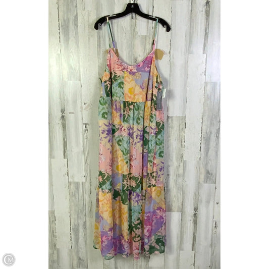 Dress Casual Maxi By Lane Bryant In Blue & Pink, Size: L