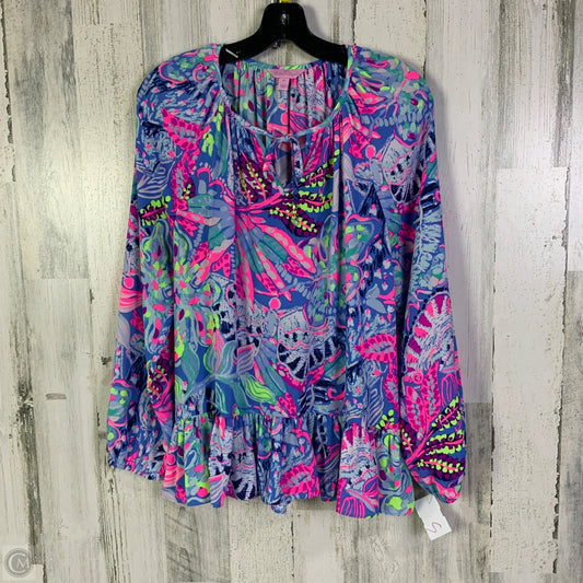 Blouse Designer By Lilly Pulitzer In Blue & Pink, Size: M