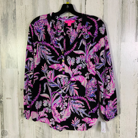 Blouse Designer By Lilly Pulitzer In Black & Pink, Size: S