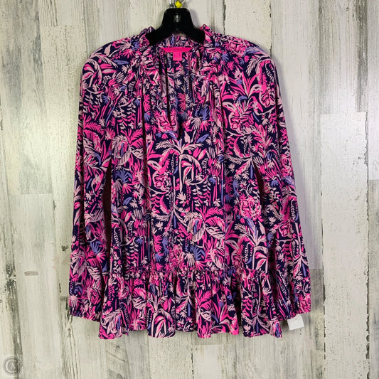 Blouse Designer By Lilly Pulitzer In Blue & Pink, Size: S