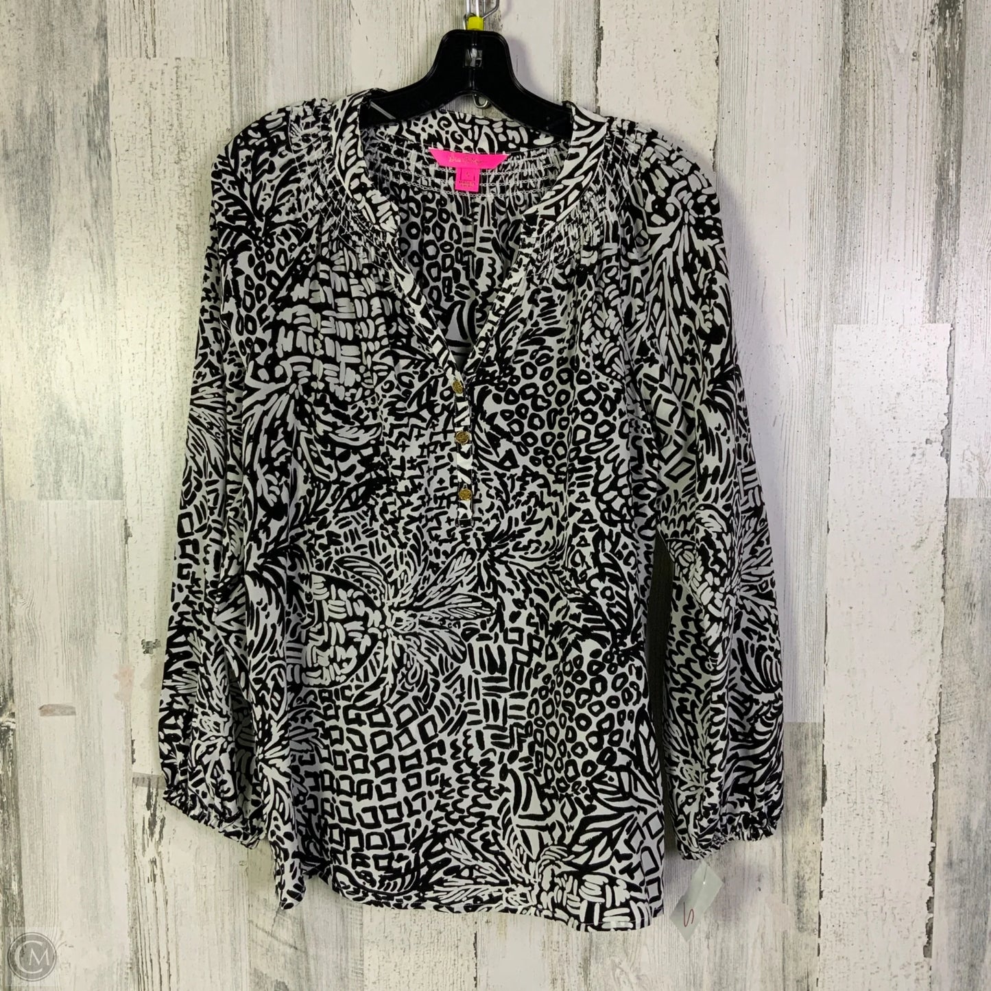 Blouse Designer By Lilly Pulitzer In Black & White, Size: S