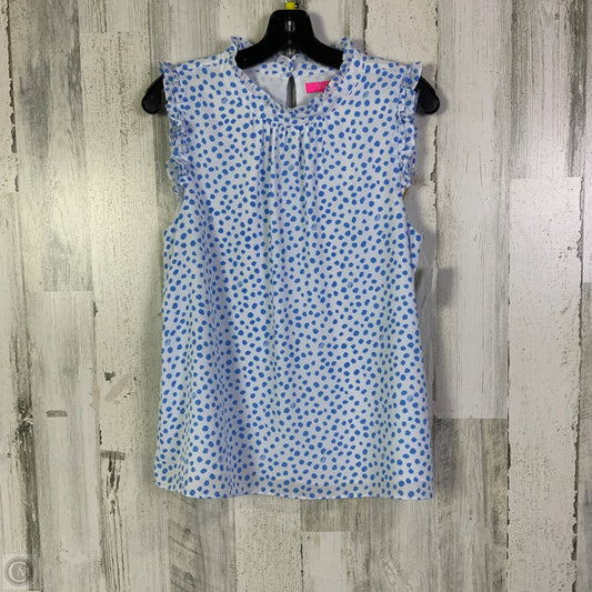 Blouse Designer By Lilly Pulitzer In Blue & White, Size: M