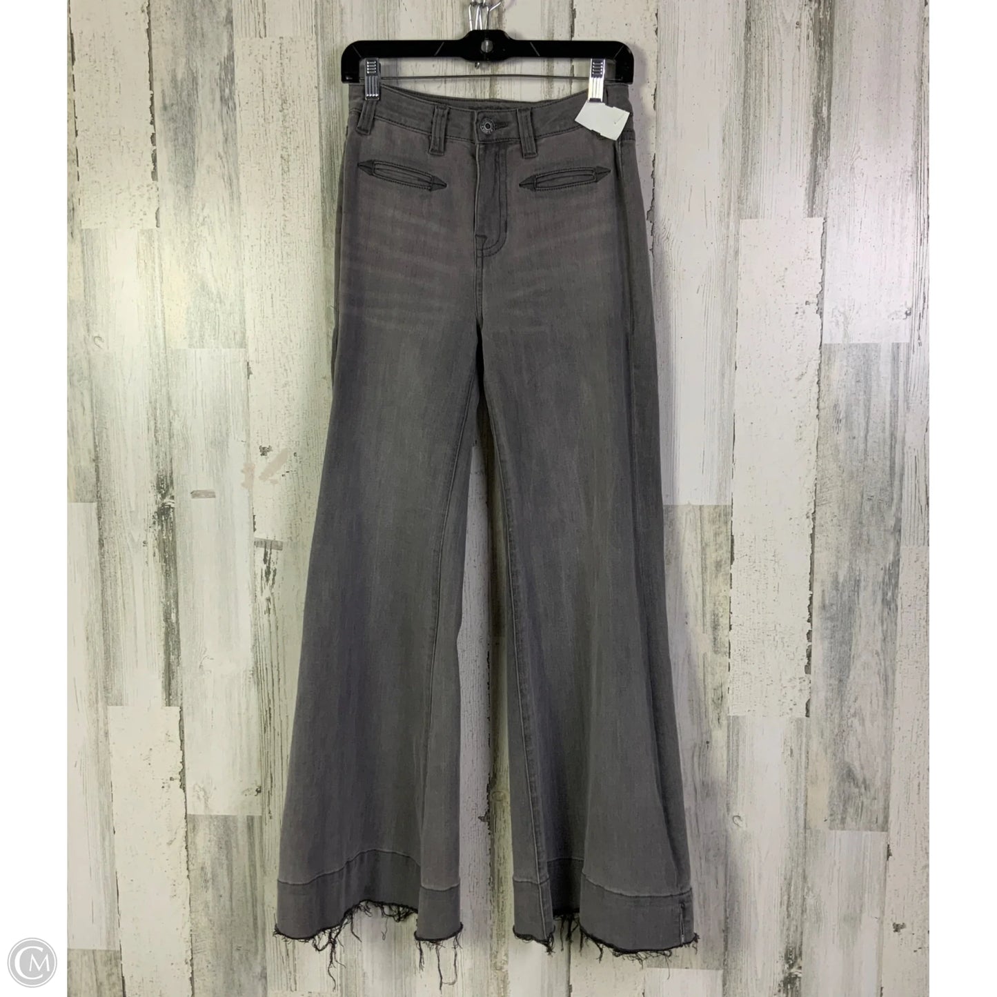 Jeans Flared By Rock & Roll In Grey Denim, Size: 4l