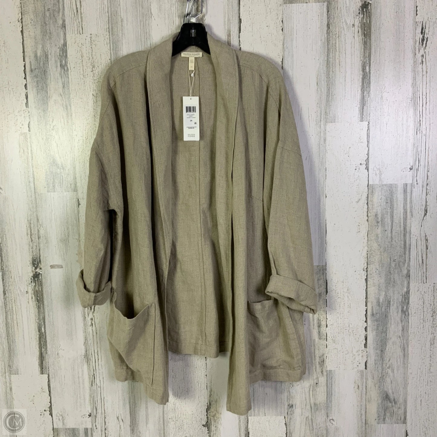 Blazer By Eileen Fisher In Tan, Size: 2x