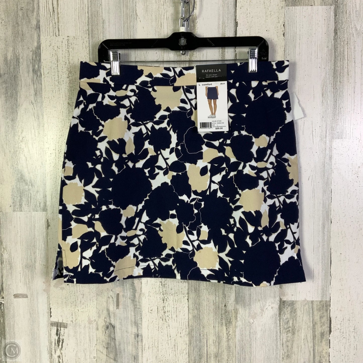 Skort By Rafaella In Blue & Tan, Size: 12