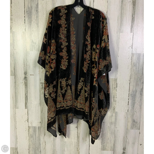 Kimono By Clothes Mentor In Black & Orange, Size: Osfm