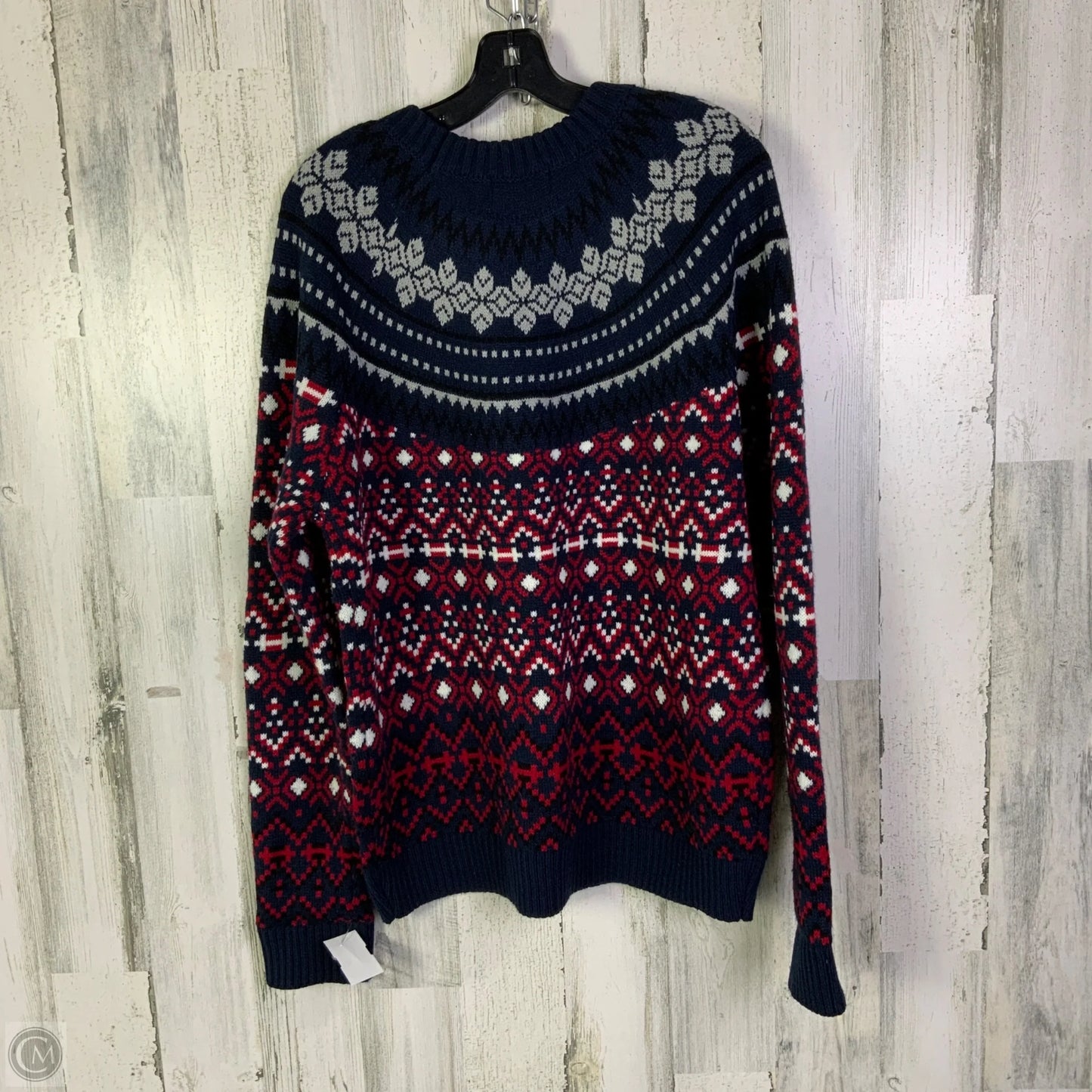 Sweater By Clothes Mentor In Blue & Red, Size: L