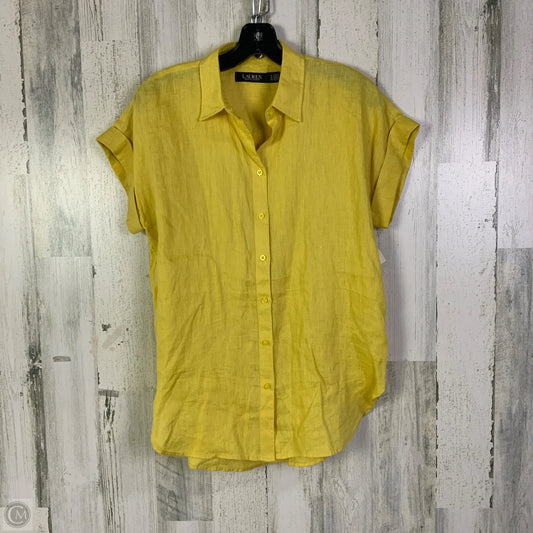 Top Short Sleeve By Lauren By Ralph Lauren In Yellow, Size: Sp