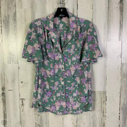 Blouse Short Sleeve By Zac And Rachel In Green & Pink, Size: M