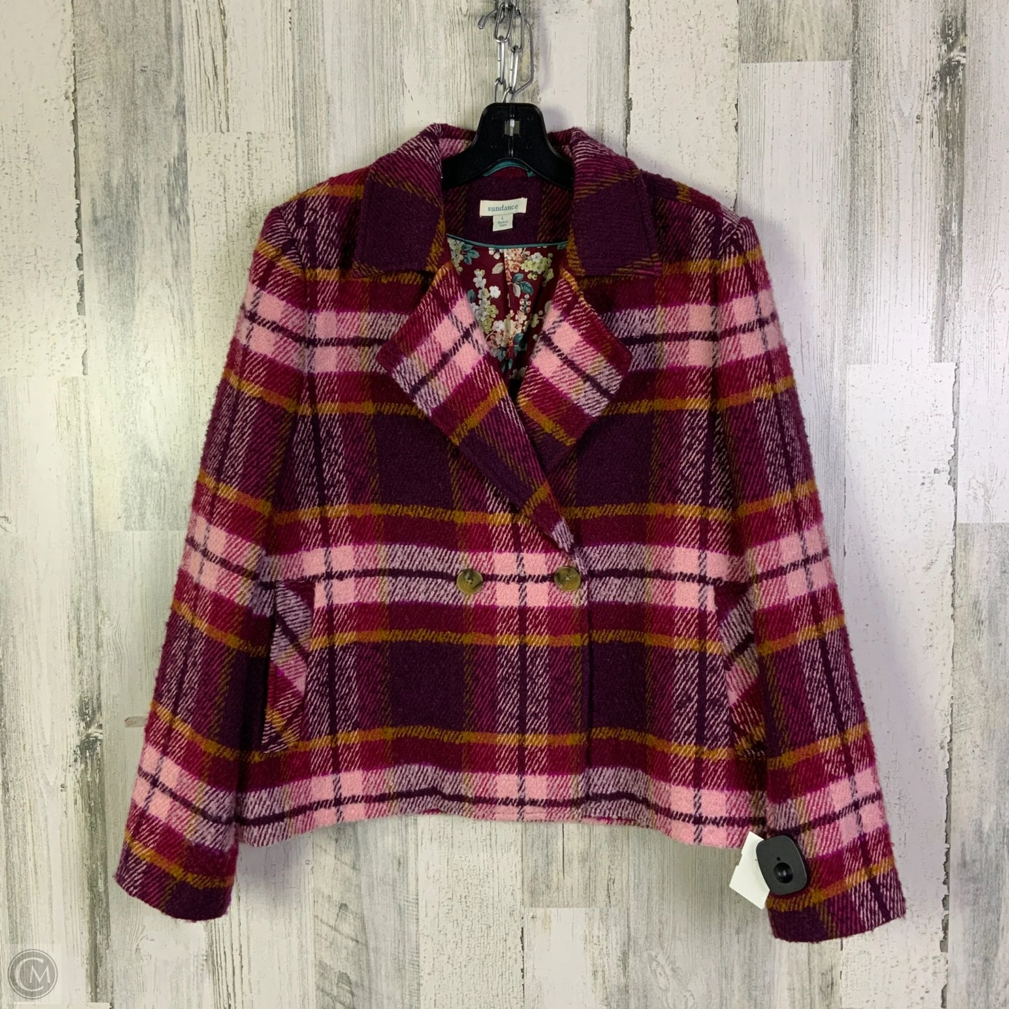 Coat Peacoat By Sundance In Maroon, Size: L