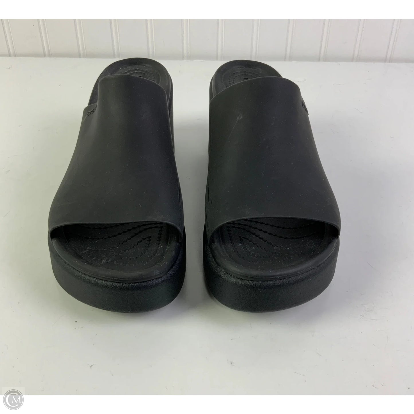 Sandals Heels Block By Crocs In Black, Size: 9